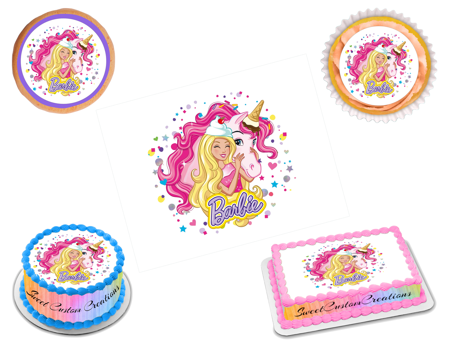 Barbie Edible Image Frosting Sheet #92 Topper (70+ sizes)