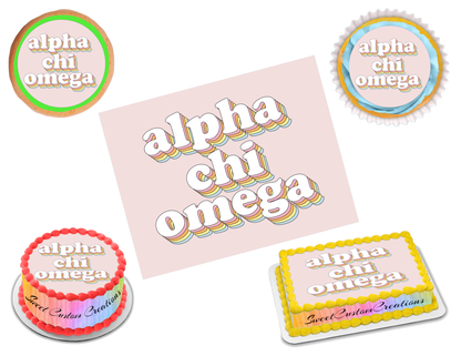 Alpha Chi Omega Edible Image Frosting Sheet #9 (70+ sizes)