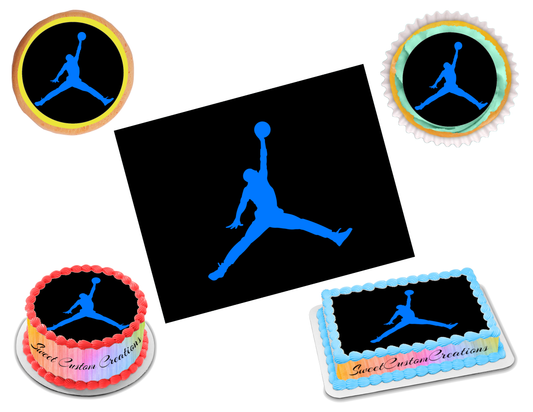 Jordan Jumpman Blue Edible Image Frosting Sheet #9 (70+ sizes)