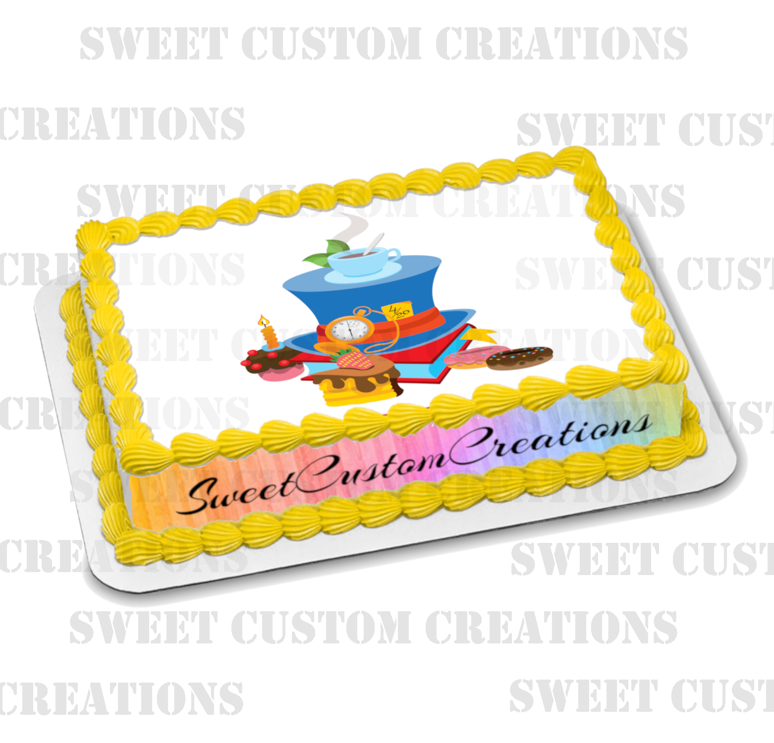 Mad Hatter Hat Edible Image Frosting Sheet #9 (70+ sizes)