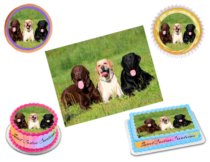 Labrador Edible Image Frosting Sheet #9 Topper (70+ sizes)