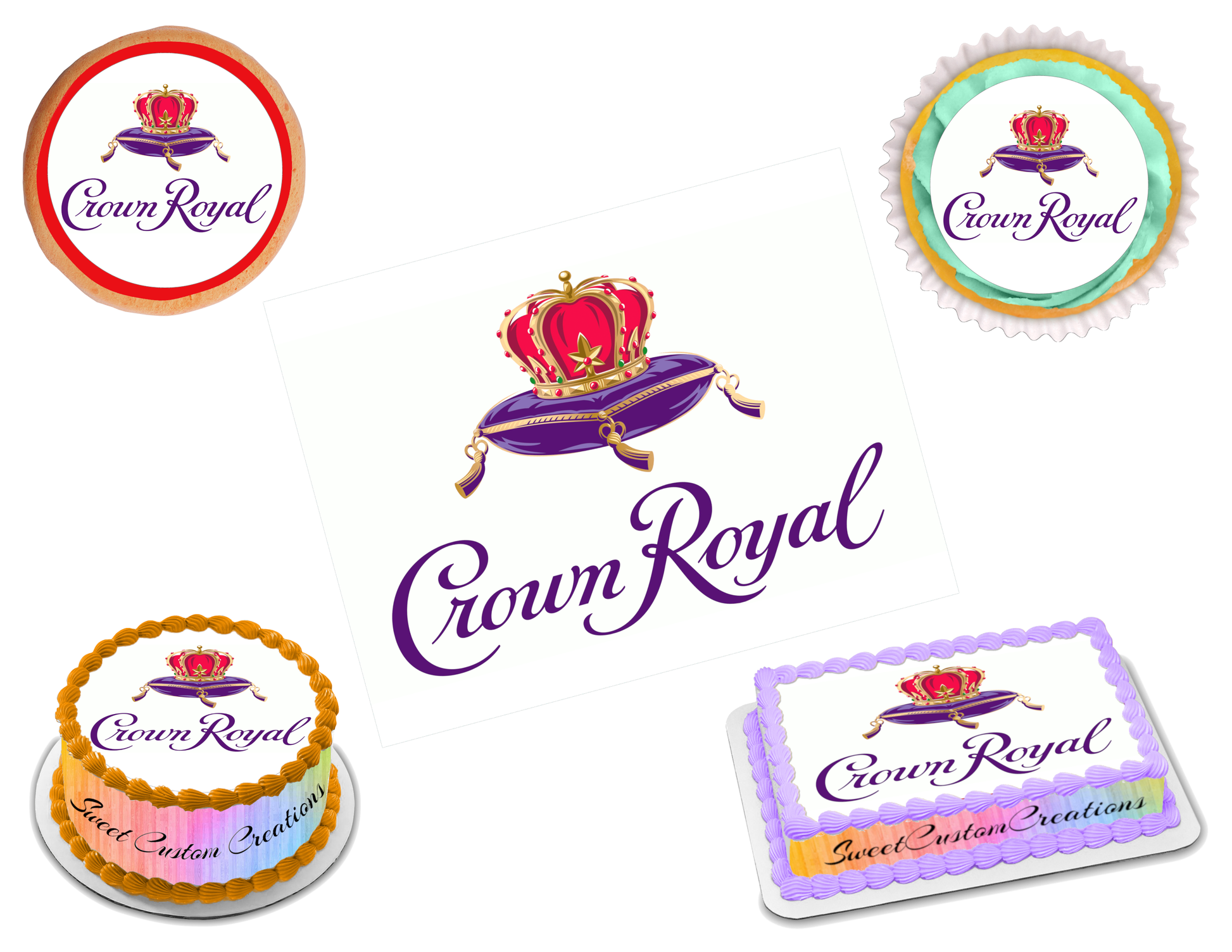 Crown Royal Edible Image Frosting Sheet #9 Topper (70+ sizes)